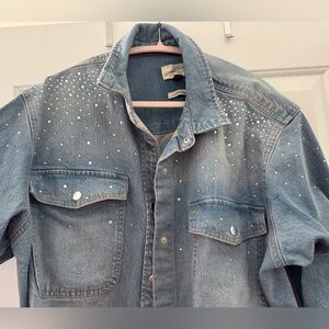 Universal Thread Blue Jean Jacket with White Accents